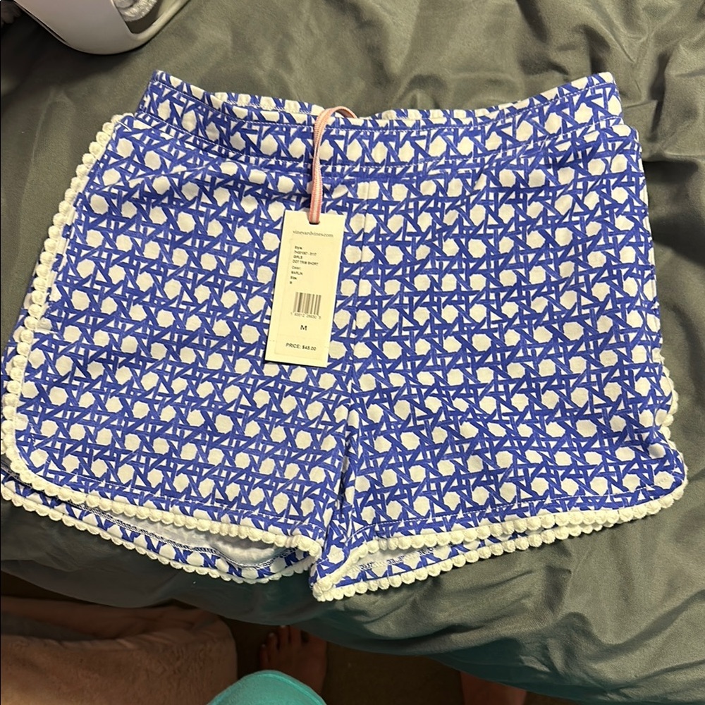 Vineyard Vines Geometric Blue and White Kids Shorts